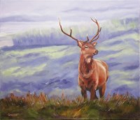Lot 226 - LYNNE JOHNSTONE, PROUD STAG oil on canvas,...