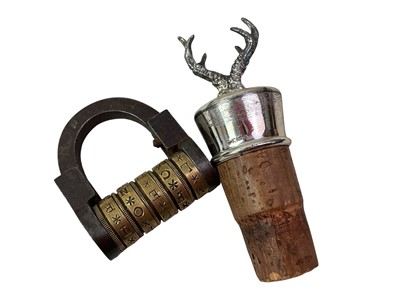 Lot 265 - SILVER MOUNTED BOTTLE STOPPER