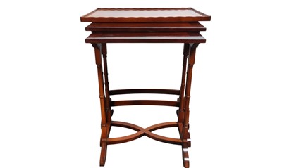 Lot 340 - YEW WOOD NEST OF TABLES
