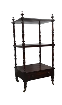 Lot 337 - VICTORIAN ROSEWOOD THREE TIER WHATNOT