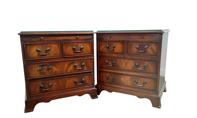 Lot 338 - PAIR OF REPRODUCTION MAHOGANY BEDSIDE DRAWERS