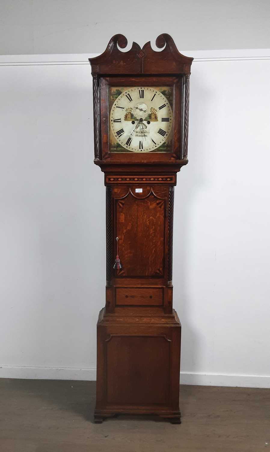 Lot 1041 - OAK GRANDFATHER CLOCK