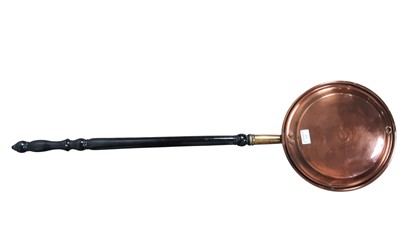 Lot 177 - COPPER AND BRASS BED WARMING PAN