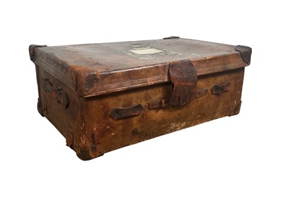 Lot 308 - VINTAGE LEATHER TRUNK