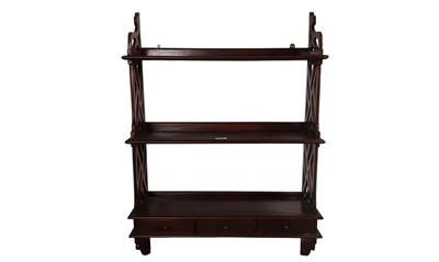 Lot 310 - MAHOGANY THREE TIER HANGING WALL BRACKET
