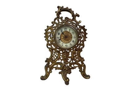 Lot 367 - VICTORIAN BRASS MANTEL CLOCK
