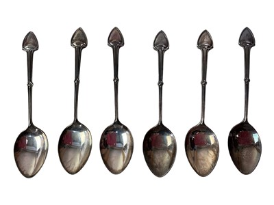 Lot 399 - SET OF SIX SILVER COFFEE SPOONS