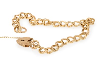 Lot 497 - GOLD CURB LINK BRACELET
