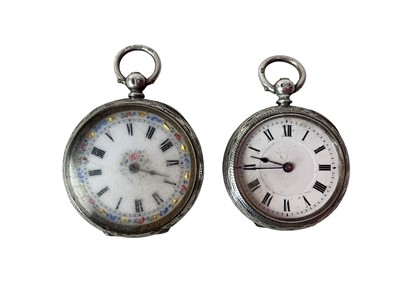 Lot 408 - TWO SILVER CASED FOB WATCHES