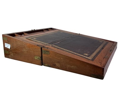 Lot 411 - VICTORIAN WALNUT PORTABLE WRITING BOX