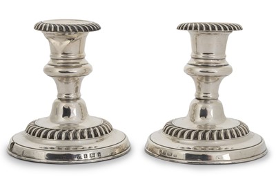 Lot 73 - MATCHED PAIR OF EDWARDIAN SILVER CANDLESTICKS