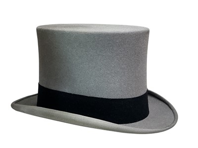 Lot 437 - GREY FELT TOP HAT