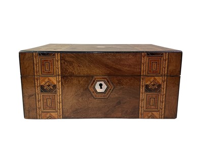 Lot 439 - VICTORIAN WALNUT JEWELLERY BOX