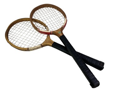 Lot 378 - PAIR OF VINTAGE CHILD SIZE TENNIS RACKETS
