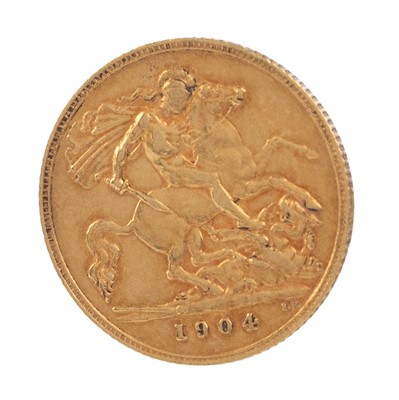 Lot 49 - EDWARD VII GOLD HALF SOVEREIGN