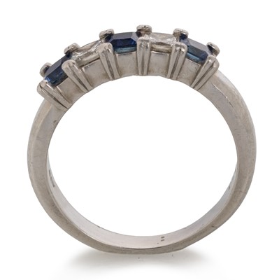 Lot 515 - SAPPHIRE AND DIAMOND BAND