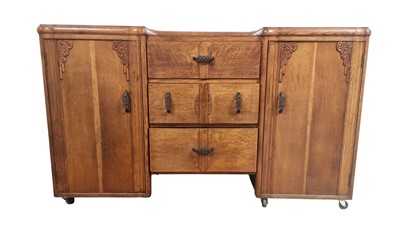 Lot 231 - ART DECO OAK SIDEBOARD