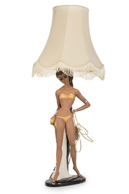 Lot 1618 - MID CENTURY NIERI CHALKWARE FIGURAL TABLE LAMP