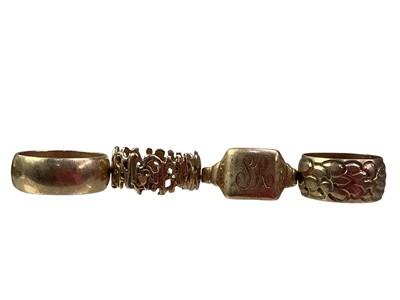 Lot 532 - FOUR GOLD RINGS