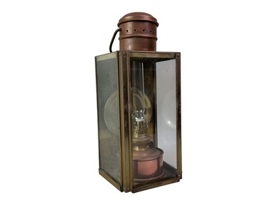 Lot 541 - COPPER AND BRASS OIL LAMP