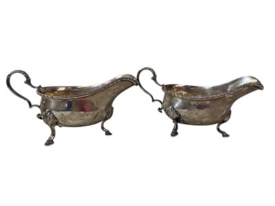 Lot 553 - PAIR OF SILVER GEORGIAN SAUCEBOATS