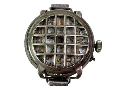 Lot 558 - MILITARY STYLE SILVER CASED WRISTWATCH