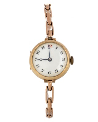 Lot 834 - NINE CARAT GOLD CASED MANUAL WIND WRIST WATCH