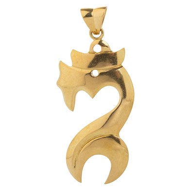 Lot 568 - GOLD BALINESE 'OM' PENDANT