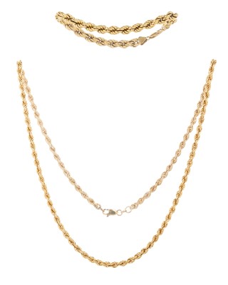 Lot 569 - ROPETWIST CHAIN AND BRACELET
