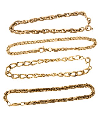 Lot 580 - COLLECTION OF GOLD BRACELETS