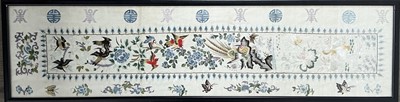 Lot 611 - CHINESE SILK EMBOROIDERED PANEL