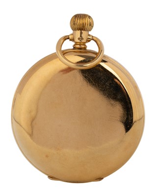 Lot 842 - EIGHTEEN CARAT GOLD CASED FULL HUNTER POCKET WATCH