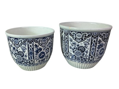 Lot 629 - TWO ROYAL SPHINX 'DELFTS' PLANTERS