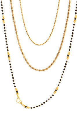 Lot 597 - TWO GOLD NECKLACES