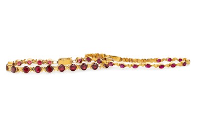 Lot 602 - TWO GEM SET BRACELETS