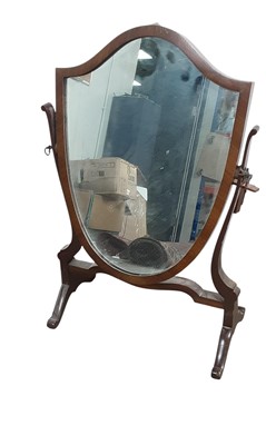 Lot 694 - MAHOGANY DRESSING MIRROR