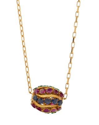 Lot 609 - GEM SET PENDANT ON CHAIN