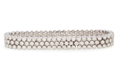 Lot 617 - DIAMOND THREE ROW BRACELET