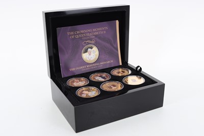 Lot 54 - THE CROWNING MOMENTS OF QUEEN ELIZABETH II COIN SET