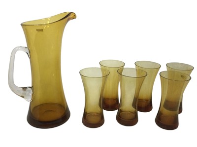 Lot 732 - KROSNO AMBER TINTED LEMONADE SET