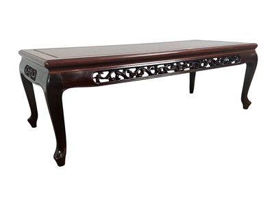Lot 703 - REPRODUCTION CHINESE HARDWOOD COFFEE TABLE