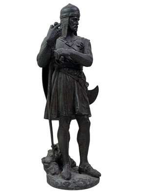 Lot 764 - BRONZED FIGURE OF A STANDING KNIGHT