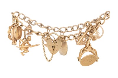 Lot 644 - GOLD CHARM BRACELET