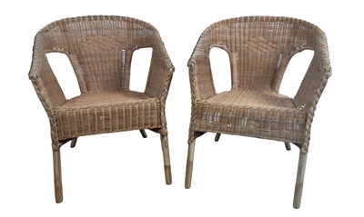 Lot 746 - PAIR OF WICKER ARMCHAIRS