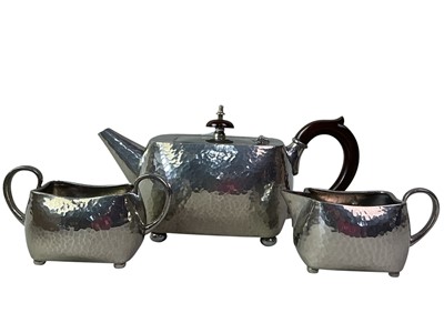 Lot 767 - TUDRIC PEWTER TEA SERVICE