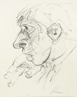 Lot 348 - * PETER HOWSON OBE, MALE SIDE PROFILE WITH...