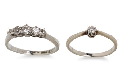 Lot 651 - TWO DIAMOND RINGS