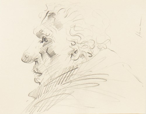 Lot 349 - * PETER HOWSON OBE, A WISE MAN pencil on paper,...