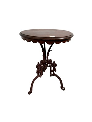 Lot 781 - PAIR OF MAHOGANY BAR / GARDEN TABLES