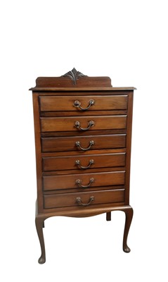 Lot 757 - MAHOGANY MUSIC CABINET